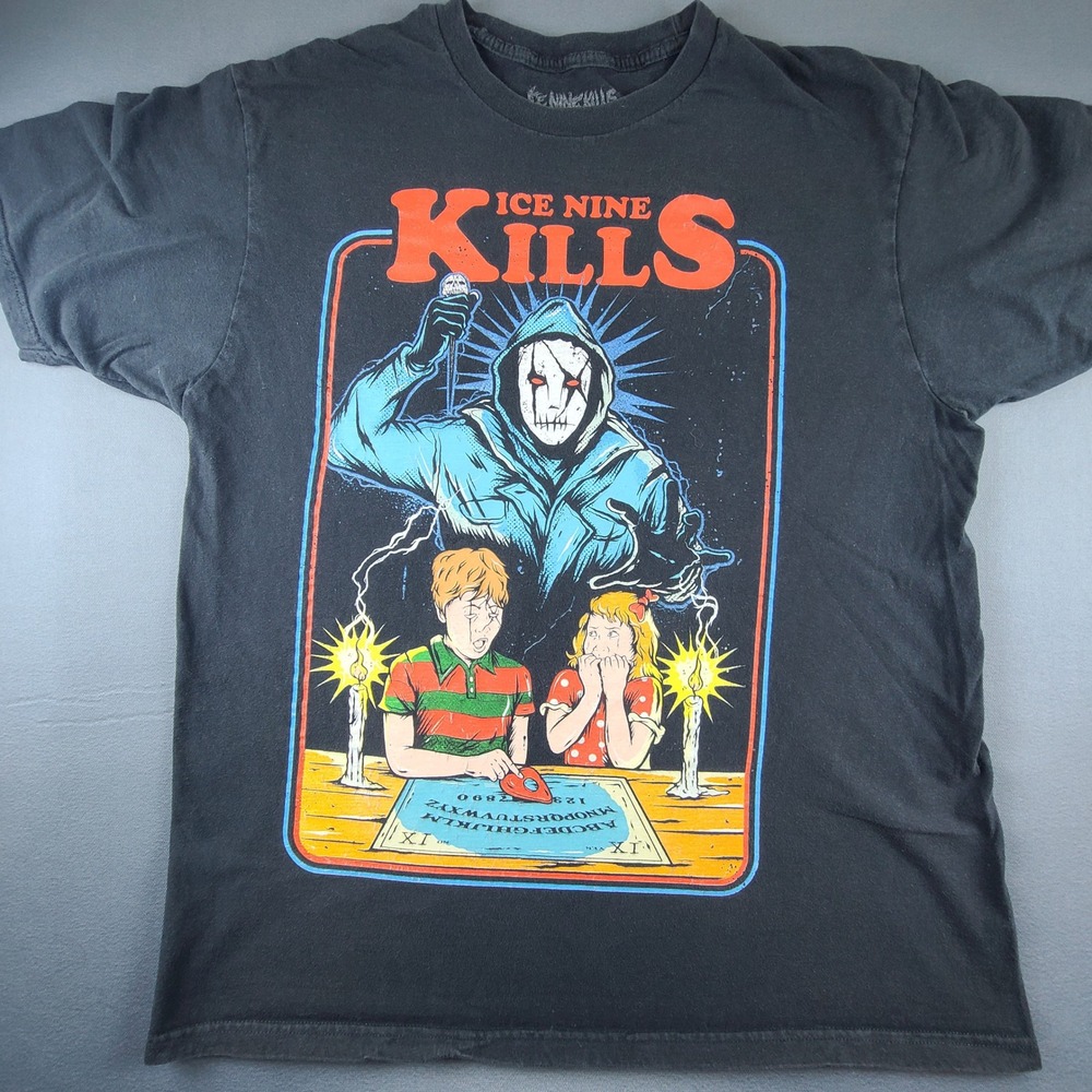 Vintage Evil Conjuring Ice Nine Kills T-Shirt Men Large Black Cotton Graphic Tee